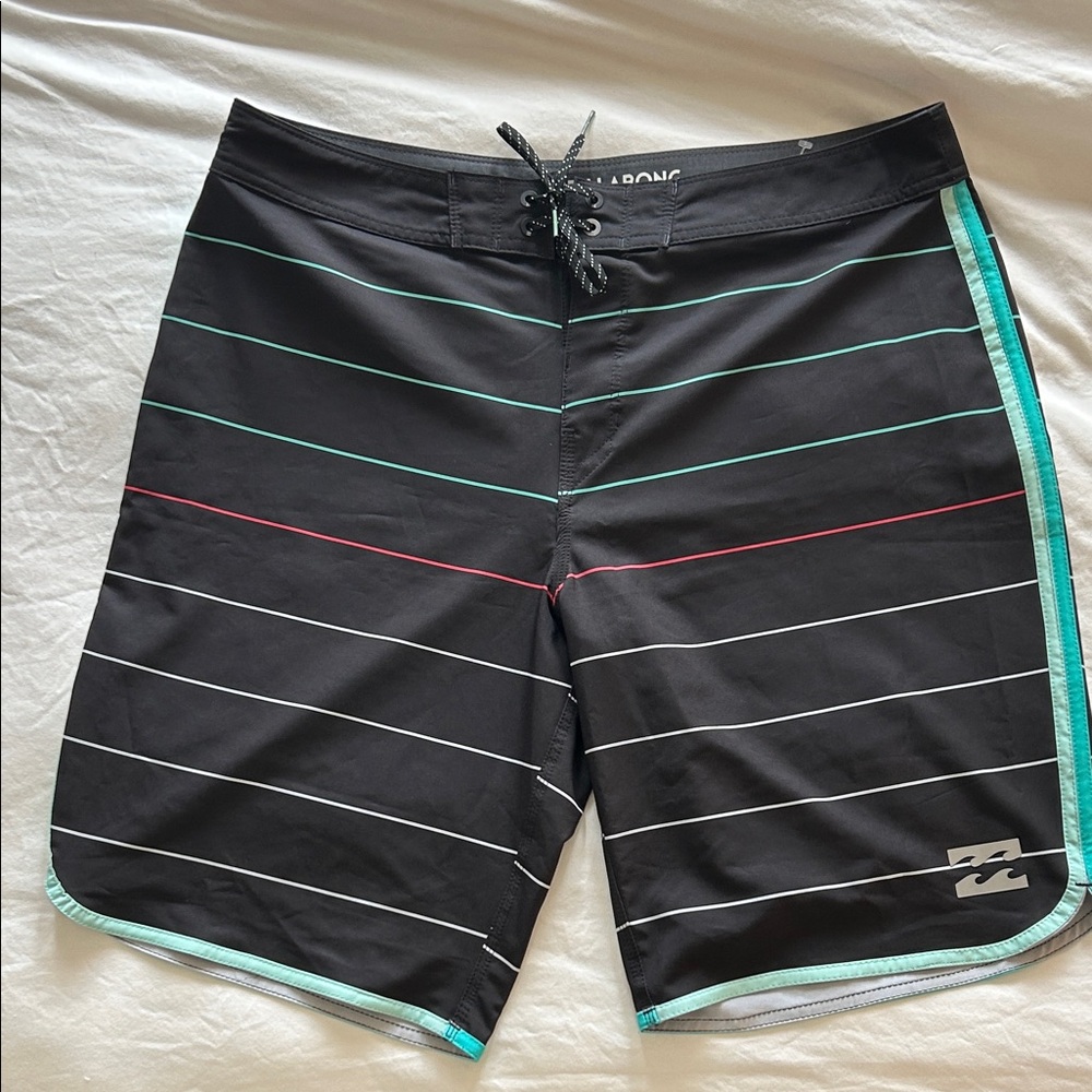 Billabong Men's Black Multicolor Striped Board Shorts